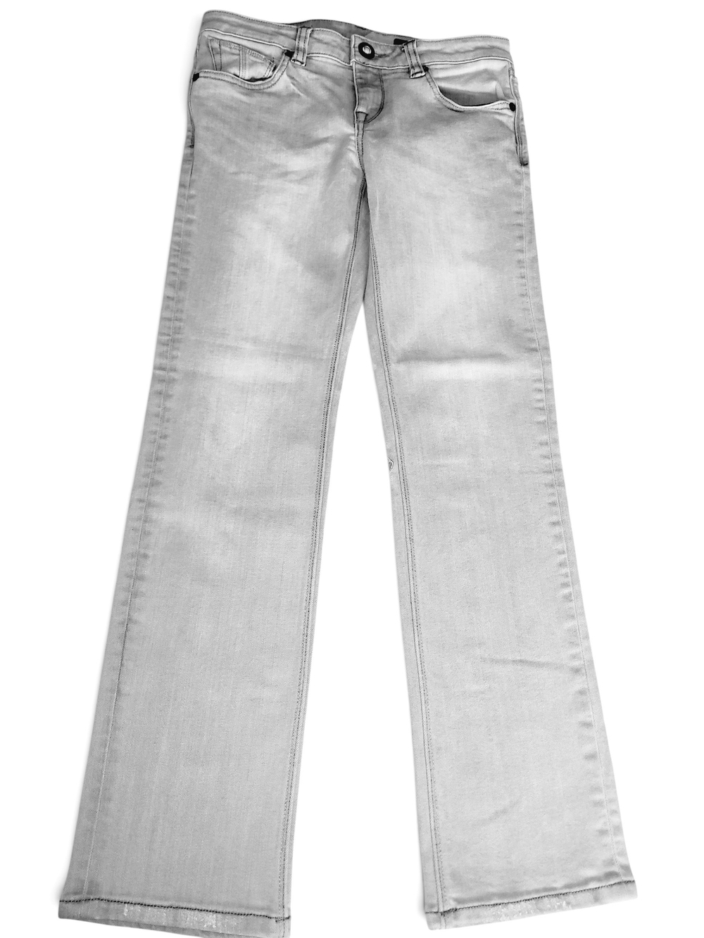 Volcom Vorta Slim Straight Boys 14 Gray Stretch Jeans Skate 28x27 - Picture 3 of 16